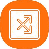 Intersect Glyph Curve Icon vector