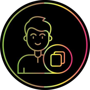 Copy Line Gradient Due Color Icon vector