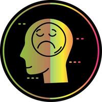 Sadness Glyph Due Color Icon vector