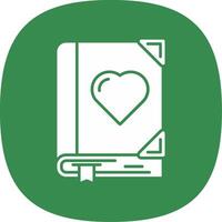 amor glifo curva icono vector