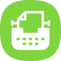 Typewriter Glyph Curve Icon vector