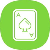 Spades Glyph Curve Icon vector