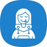 Tongue Glyph Curve Icon vector