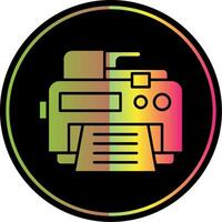 impresora glifo debido color icono vector