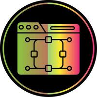 Curve Glyph Due Color Icon vector