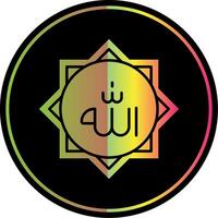 Allah Glyph Due Color Icon vector