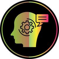 Thinking Glyph Due Color Icon vector