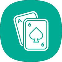 Poker Glyph Curve Icon vector