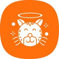 Angel Glyph Curve Icon vector