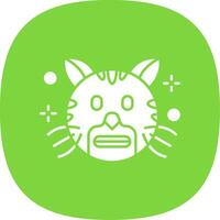 Shocked Glyph Curve Icon vector