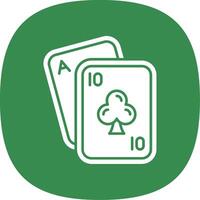 Poker Glyph Curve Icon vector