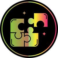 Puzzle Glyph Due Color Icon vector