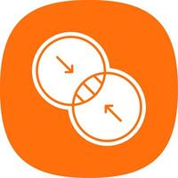 Combine Glyph Curve Icon vector