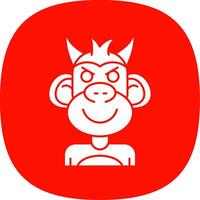 Demon Glyph Curve Icon vector
