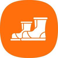 Boots Glyph Curve Icon vector