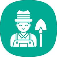 Farmer Glyph Curve Icon vector