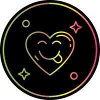 Tongue Line Gradient Due Color Icon vector
