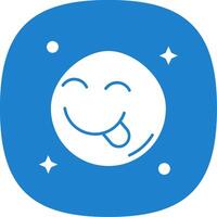 Tongue Glyph Curve Icon vector