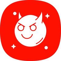 Demon Glyph Curve Icon vector