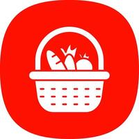 Basket Glyph Curve Icon vector