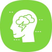 Brainstorm Glyph Curve Icon vector