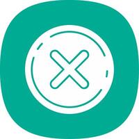 Cancel Glyph Curve Icon vector
