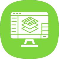 Layers Glyph Curve Icon vector