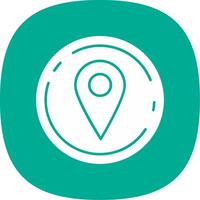 Location Glyph Curve Icon vector