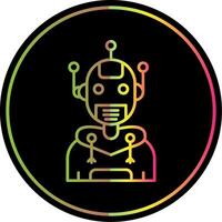 Robot Line Gradient Due Color Icon vector