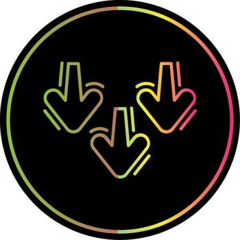 Decrease Line Gradient Due Color Icon vector