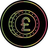 Pound Line Gradient Due Color Icon vector