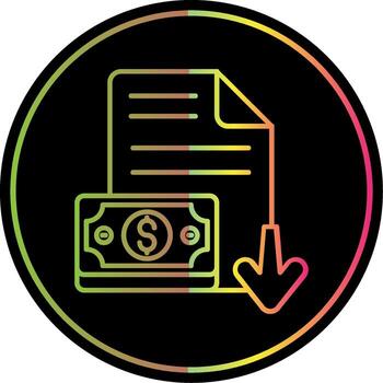 Decrease Line Gradient Due Color Icon vector