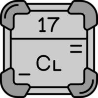 Chlorine Line Filled Greyscale Icon vector