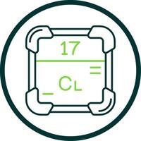 Chlorine Line Circle Icon vector