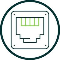 Ethernet Line Circle Icon vector
