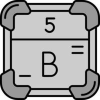 Boron Line Filled Greyscale Icon vector