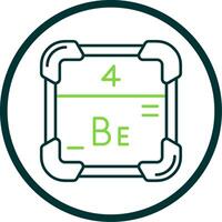 Beryllium Line Circle Icon vector