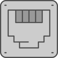 Ethernet Line Filled Greyscale Icon vector