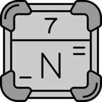 Nitrogen Line Filled Greyscale Icon vector