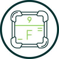 Fluorine Line Circle Icon vector