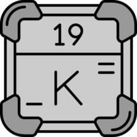 Potassium Line Filled Greyscale Icon vector