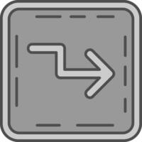 Zigzag Line Filled Greyscale Icon vector