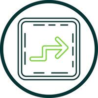 Zigzag Line Circle Icon vector