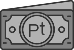 Peseta Line Filled Greyscale Icon vector