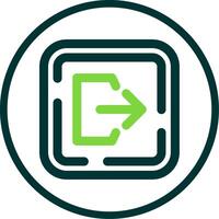 Logout Line Circle Icon vector