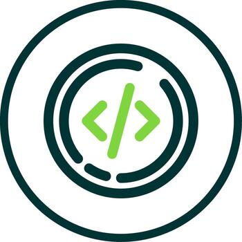 código línea circulo icono vector