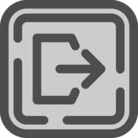 Logout Line Filled Greyscale Icon vector