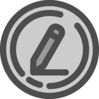 Edit Line Filled Greyscale Icon vector