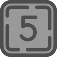 Five Line Filled Greyscale Icon vector