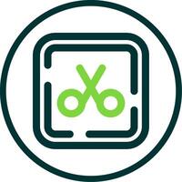 Scissor Line Circle Icon vector
